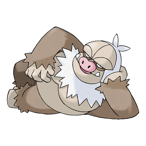 Slaking - normal type Pokémon #289, official artwork from Pokédex