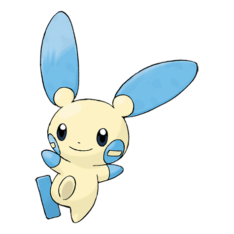 Minun - Electric type Pokémon #312, official artwork