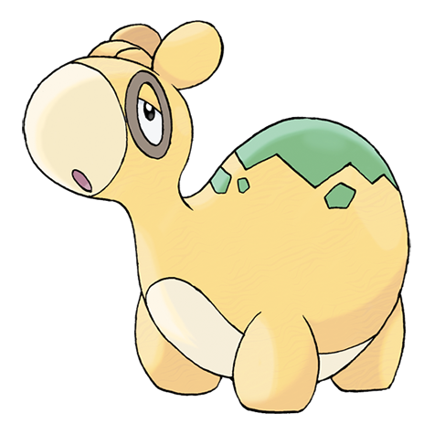 Numel - fire/ground type Pokémon #322, official artwork from Pokédex