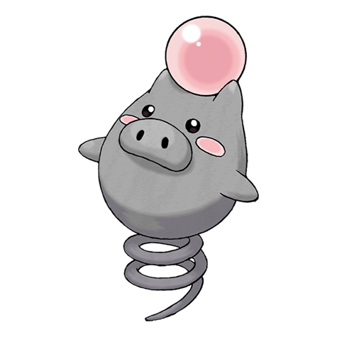 Spoink - psychic type Pokémon #325, official artwork from Pokédex