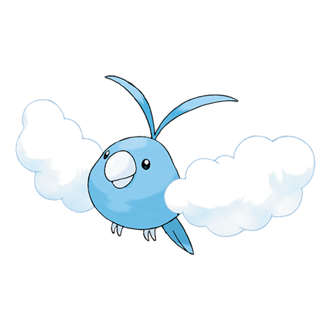 Swablu - normal/flying type Pokémon #333, official artwork from Pokédex