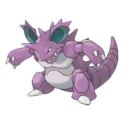 Nidoking - poison/ground type Pokémon #34, official artwork from Pokédex