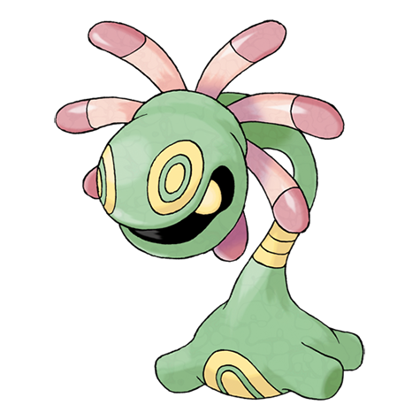 Cradily - rock/grass type Pokémon #346, official artwork from Pokédex