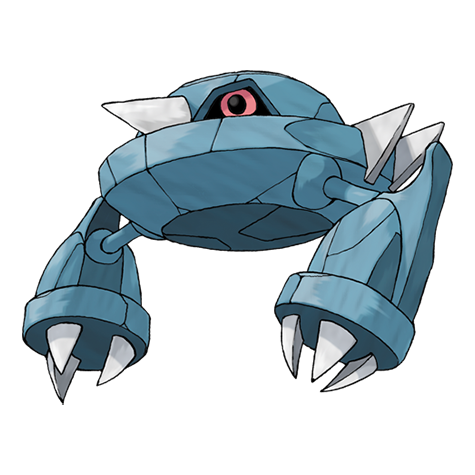 Metang - steel/psychic type Pokémon #375, official artwork from Pokédex