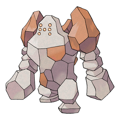 Regirock - rock type Pokémon #377, official artwork from Pokédex