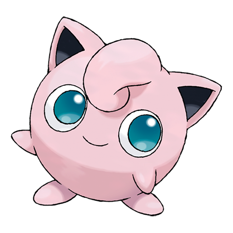 Jigglypuff - normal/fairy type Pokémon #39, official artwork from Pokédex