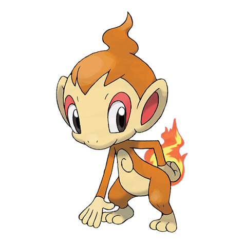 Chimchar - fire type Pokémon #390, official artwork from Pokédex