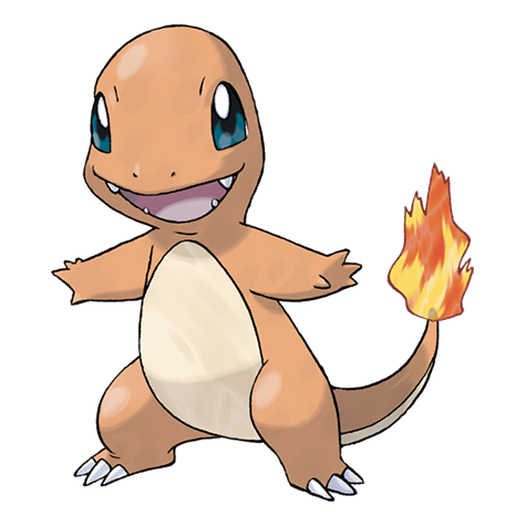 Charmander - fire type Pokémon #4, official artwork from Pokédex