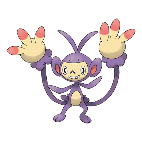 Ambipom - normal type Pokémon #424, official artwork from Pokédex
