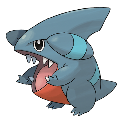 Gible - dragon/ground type Pokémon #443, official artwork from Pokédex