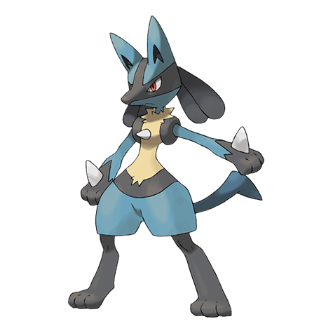 Lucario - fighting/steel type Pokémon #448, official artwork from Pokédex