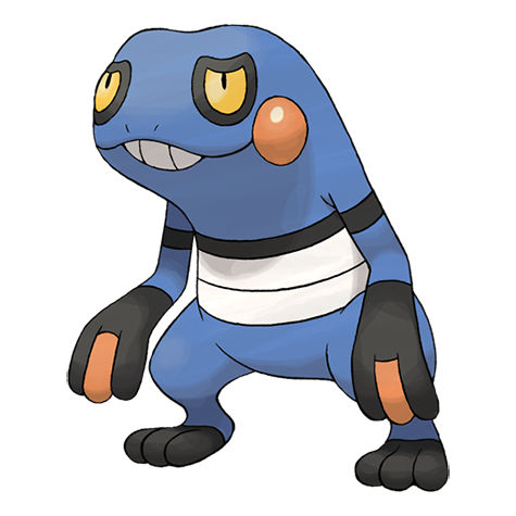 Croagunk - Poison/Fighting type Pokémon #453, official artwork