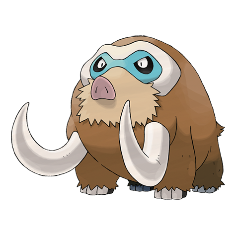 Mamoswine - ice/ground type Pokémon #473, official artwork from Pokédex