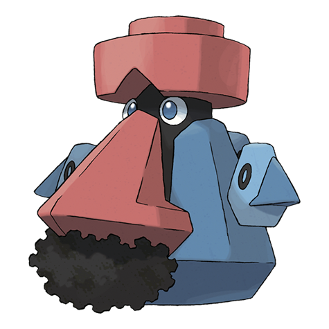 Probopass - rock/steel type Pokémon #476, official artwork from Pokédex