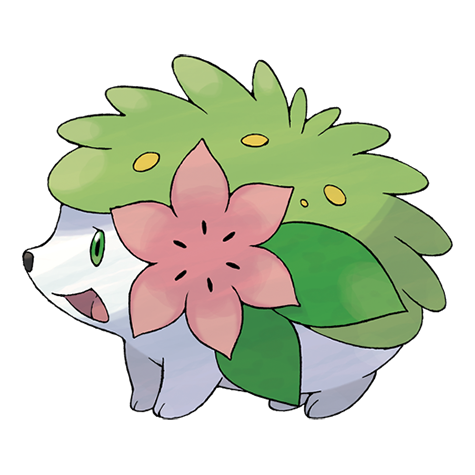 Shaymin-land - Grass type Pokémon #492, official artwork