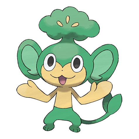 Pansage - Grass type Pokémon #511, official artwork