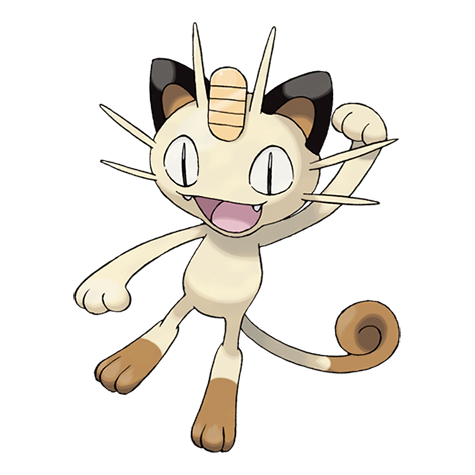 Meowth - normal type Pokémon #52, official artwork from Pokédex