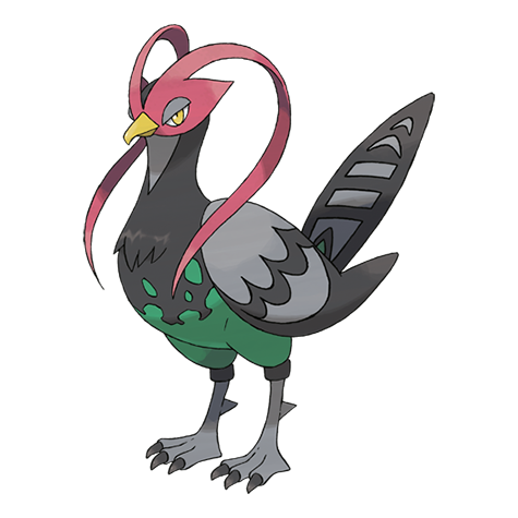 Unfezant - normal/flying type Pokémon #521, official artwork from Pokédex