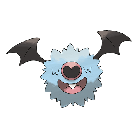 Woobat - psychic/flying type Pokémon #527, official artwork from Pokédex