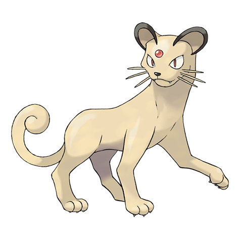 Persian - normal type Pokémon #53, official artwork from Pokédex