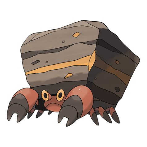 Crustle - bug/rock type Pokémon #558, official artwork from Pokédex