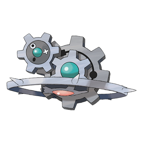 Klinklang - steel type Pokémon #601, official artwork from Pokédex