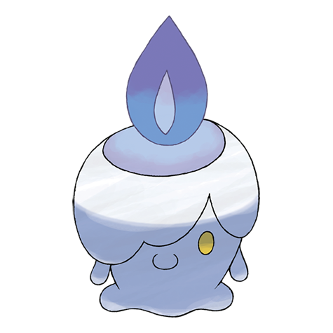 Litwick - ghost/fire type Pokémon #607, official artwork from Pokédex