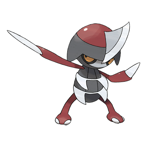 Pawniard - dark/steel type Pokémon #624, official artwork from Pokédex