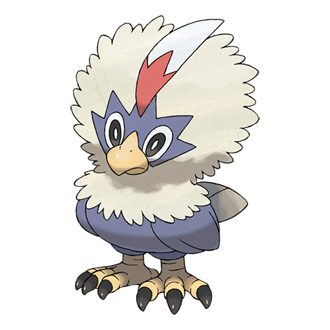 Rufflet - normal/flying type Pokémon #627, official artwork from Pokédex