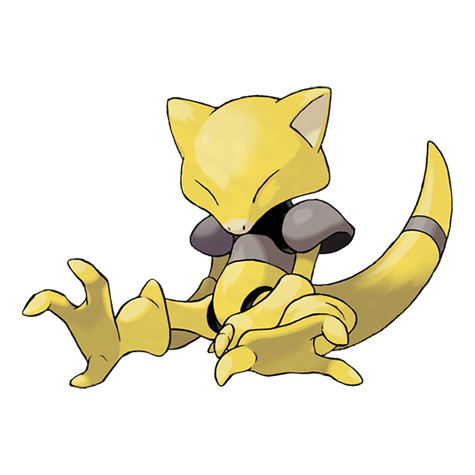 Abra - psychic type Pokémon #63, official artwork from Pokédex