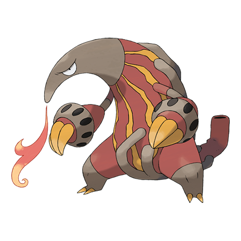 Heatmor - fire type Pokémon #631, official artwork from Pokédex