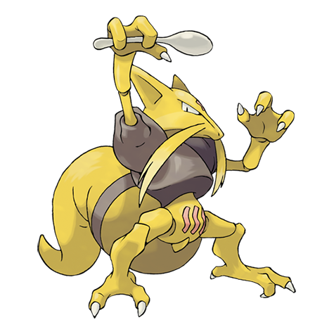 Kadabra - psychic type Pokémon #64, official artwork from Pokédex
