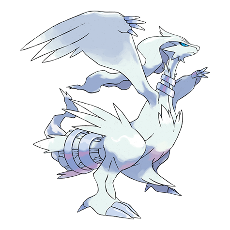 Reshiram - dragon/fire type Pokémon #643, official artwork from Pokédex