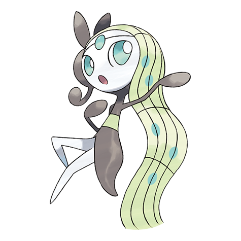 Meloetta-aria - normal/psychic type Pokémon #648, official artwork from Pokédex