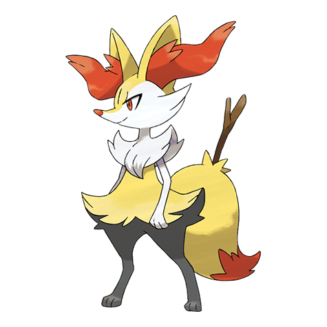 Braixen - fire type Pokémon #654, official artwork from Pokédex