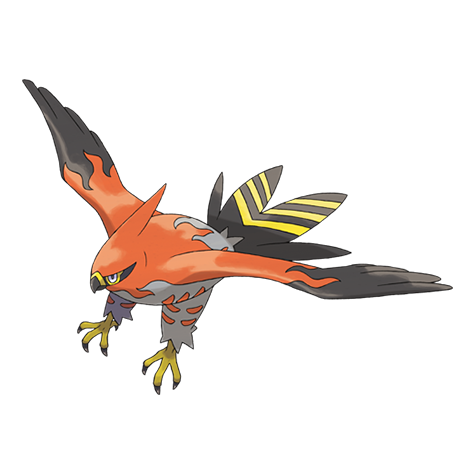 Talonflame - fire/flying type Pokémon #663, official artwork from Pokédex