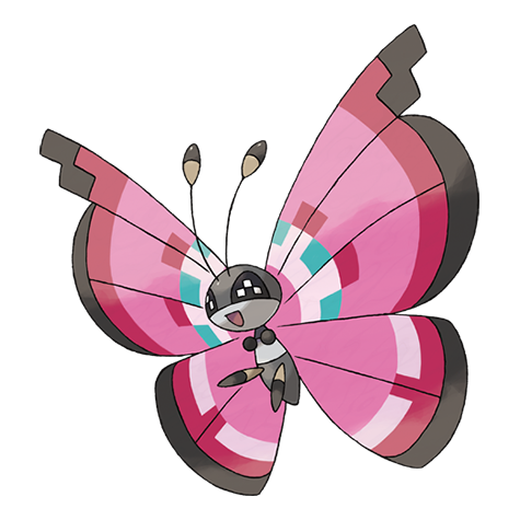 Vivillon - Bug/Flying type Pokémon #666, official artwork