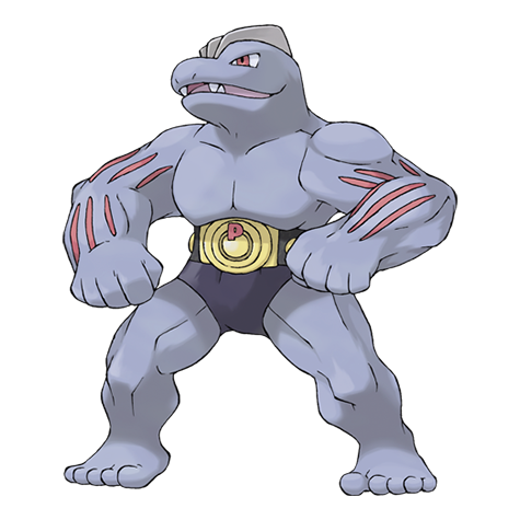 Machoke - Fighting type Pokémon #67, official artwork