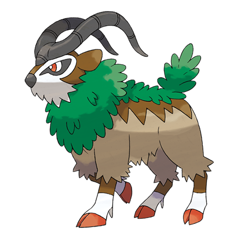 Gogoat - Grass type Pokémon #673, official artwork