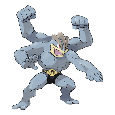 Machamp - Fighting type Pokémon #68, official artwork