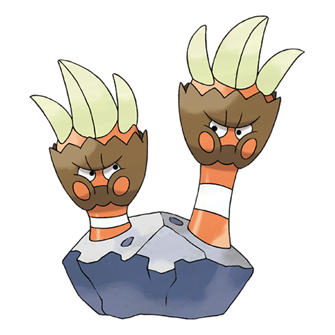 Binacle - rock/water type Pokémon #688, official artwork from Pokédex