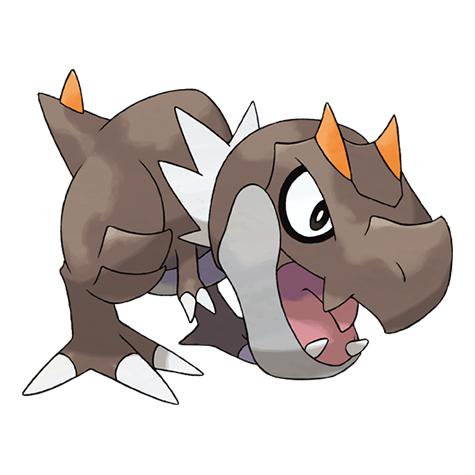 Tyrunt - rock/dragon type Pokémon #696, official artwork from Pokédex