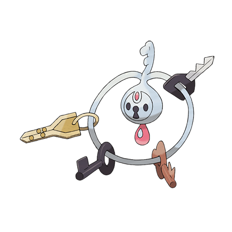Klefki - steel/fairy type Pokémon #707, official artwork from Pokédex