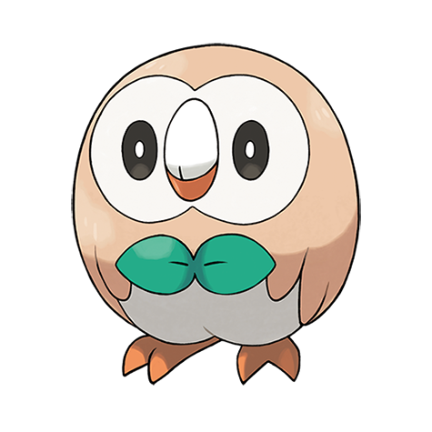 Rowlet - Grass/Flying type Pokémon #722, official artwork