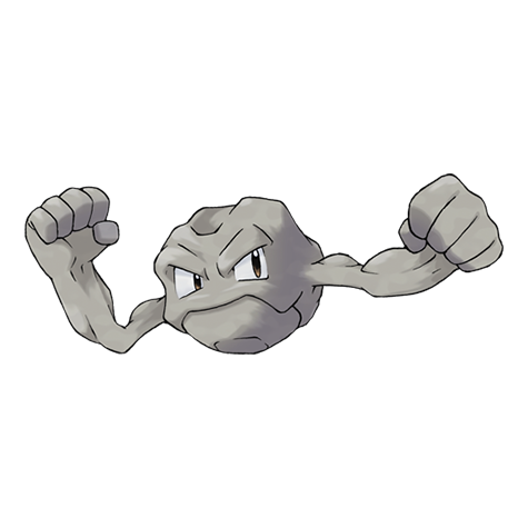 Geodude - rock/ground type Pokémon #74, official artwork from Pokédex