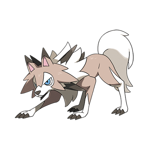 Lycanroc-midday - rock type Pokémon #745, official artwork from Pokédex