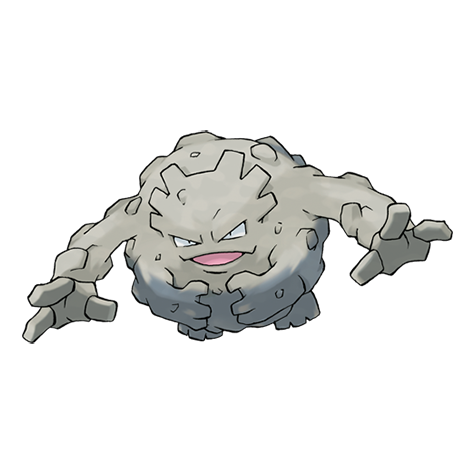 Graveler - rock/ground type Pokémon #75, official artwork from Pokédex