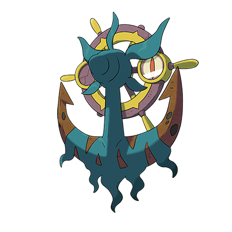 Dhelmise - Ghost/Grass type Pokémon #781, official artwork