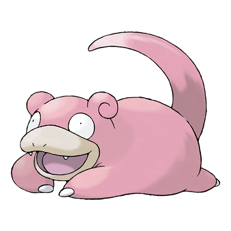 Slowpoke - water/psychic type Pokémon #79, official artwork from Pokédex
