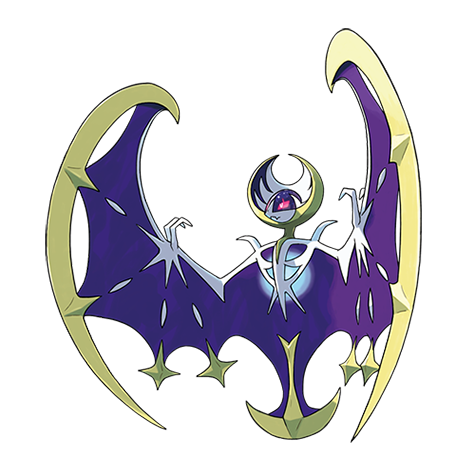 Lunala - psychic/ghost type Pokémon #792, official artwork from Pokédex